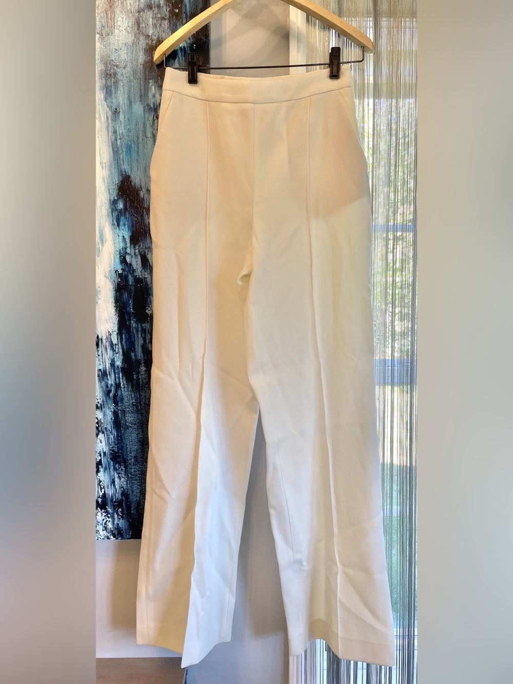Zara Wide Leg Pants in Cream Size Small NWT